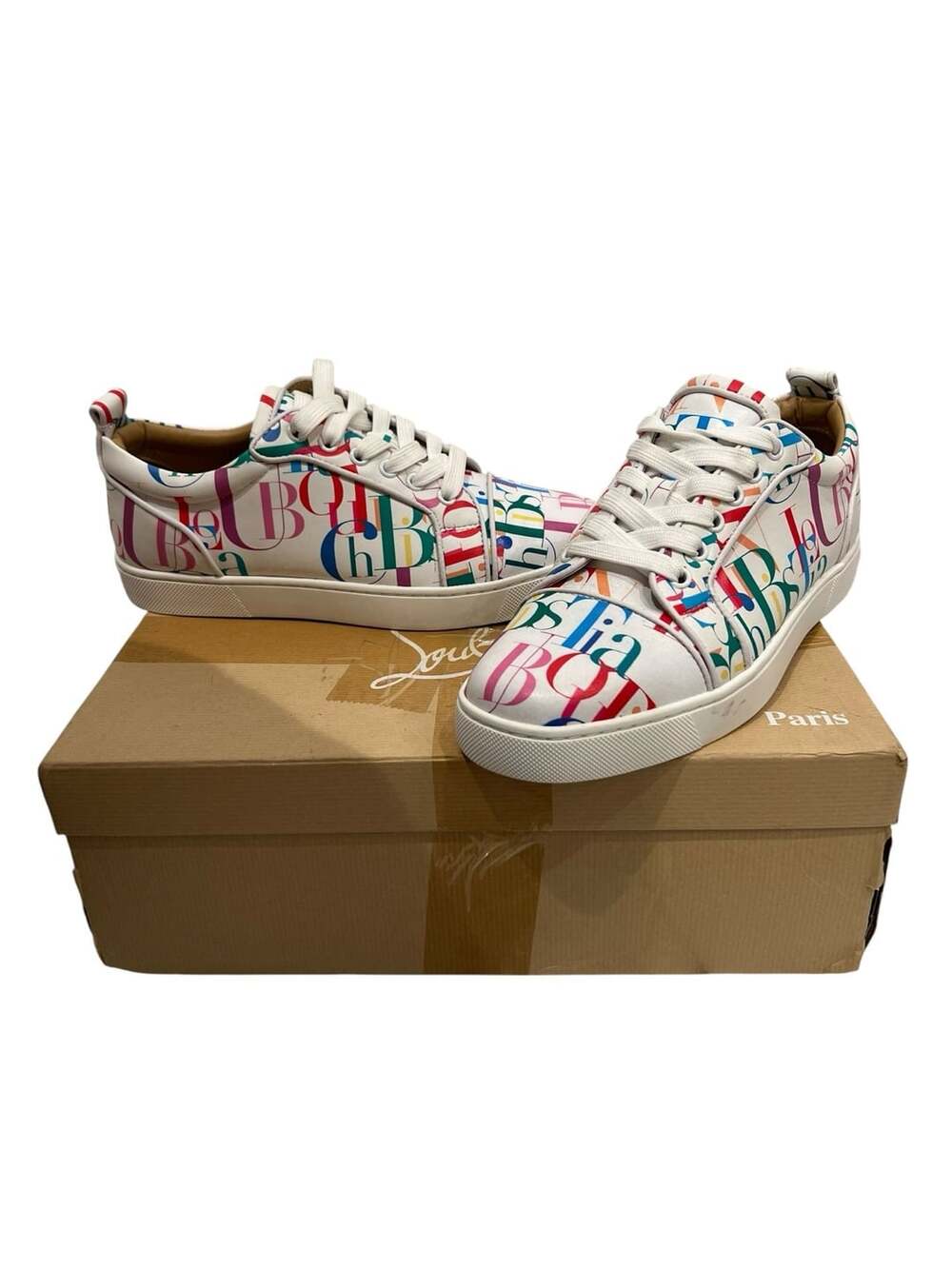 Christian Louboutin Louis Orlato Flat Neo Logo Print Sneakers 3180344 Size: 37